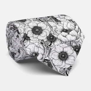 Anemone garden in black and white tie