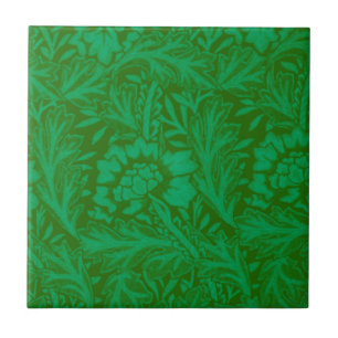 Anemone in Forest Green, a William Morris pattern Tile