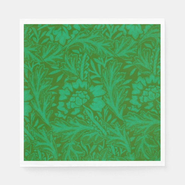 Anemone in Forest Green Napkin (Front)