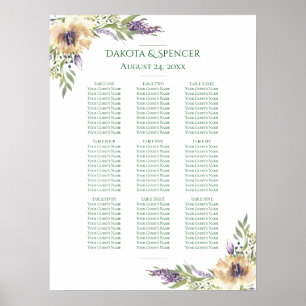 Anemone Lavender   Cream Purple 10 Seating Chart