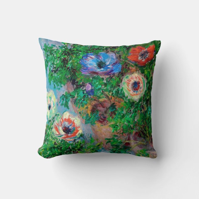 Anemone, Monet Throw Pillow (Front)