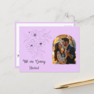 Anemone on Light Lilac Announcement Postcard