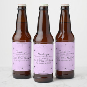 Anemone on Light Lilac Beer Bottle Labels