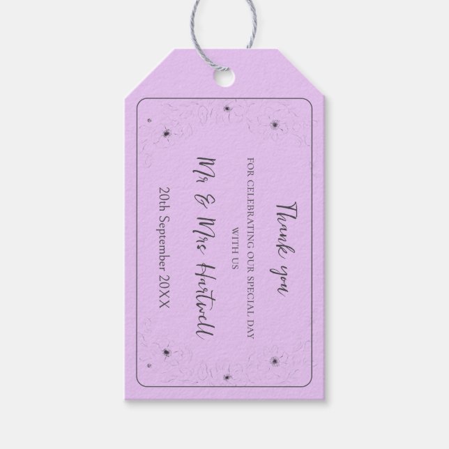 Anemone on Light Lilac Gift Tags (Front)