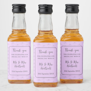 Anemone on Light Lilac Mini Liquor Bottle Label~ Label