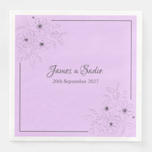 Anemone on Light Lilac  Napkin