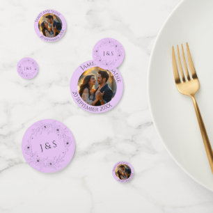 Anemone on Light Lilac Photo Wedding Confetti