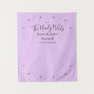 Anemone on Light Lilac Wedding Backdrop Tapestry