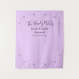 Anemone on Light Lilac Wedding Backdrop Tapestry