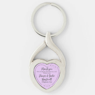 Anemone on Light Lilac Wedding Favour Keychain