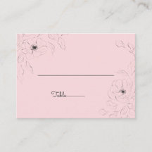 Anemone on Pale Rose Flat Place Card