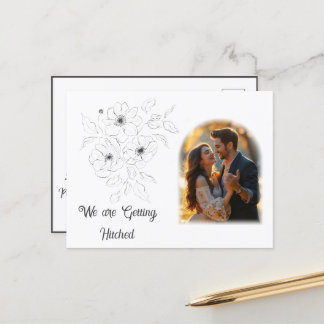 Anemone on White Announcement Postcard