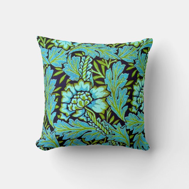 Anemone pattern by William Morris, Throw Pillow (Front)