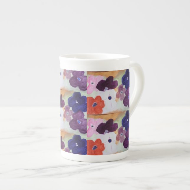 Anemone Spring Flowers Bone China Mug (Front Right)