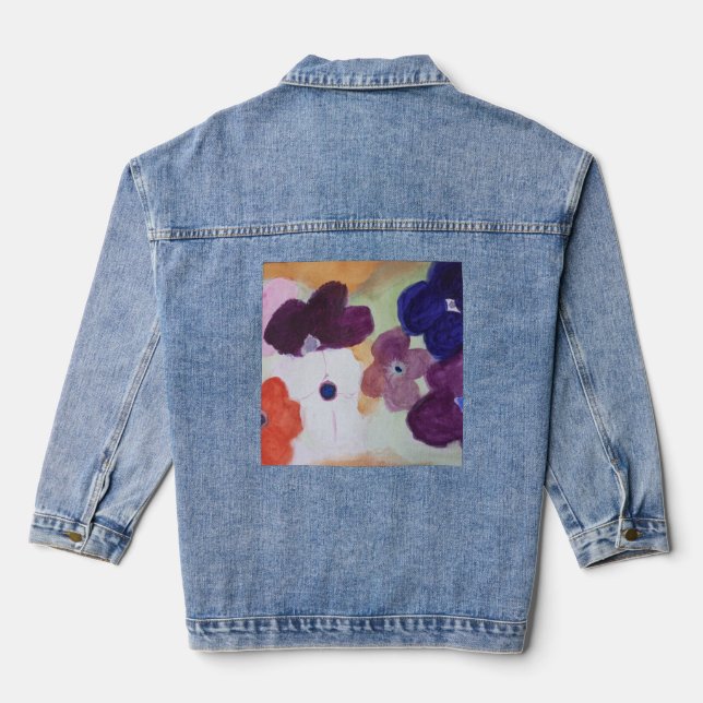Anemone Spring Flowers Denim Jacket (Back)