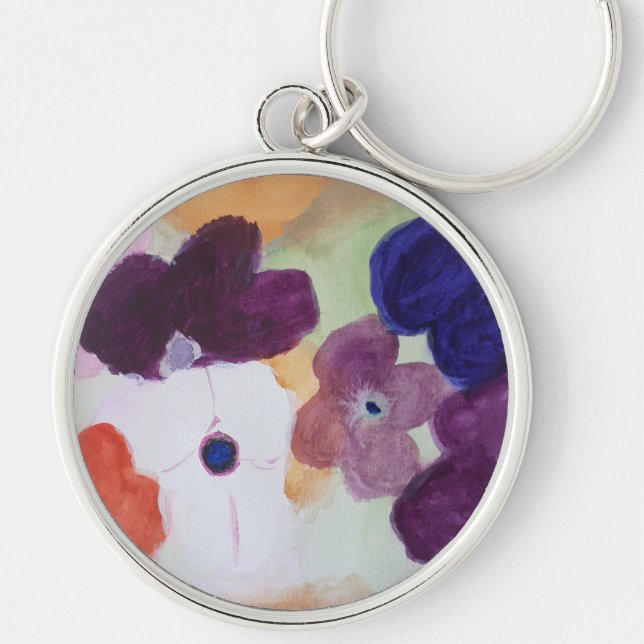 Anemone Spring Flowers Key Ring (Front)