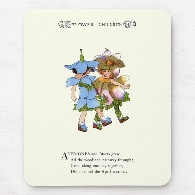 Anemones and Bluets Mouse Pad (Front)