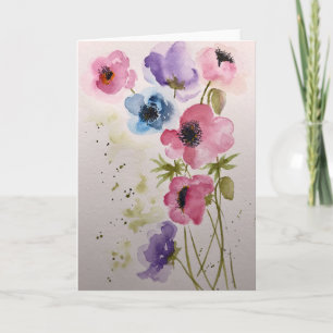 Anemones - Blank inside greeting  Card
