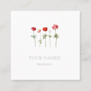 "ANEMONES" BOTANIQUES CARTE DE VISITE FLORAL