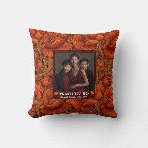 Anemones Bouquet Happy Birthday Mama Office Décor Throw Pillow