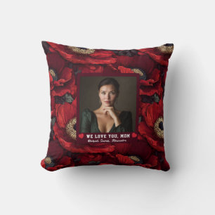 Anemones Bouquet Happy Birthday Mom Room Décor Throw Pillow