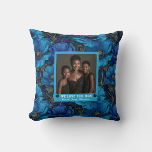 Anemones Bouquet Stepmom Mother Living Hawaiian Throw Pillow