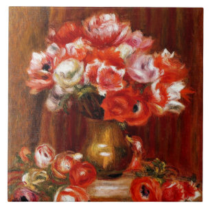 Anemones by Pierre Renoir, fine art painting, Tile
