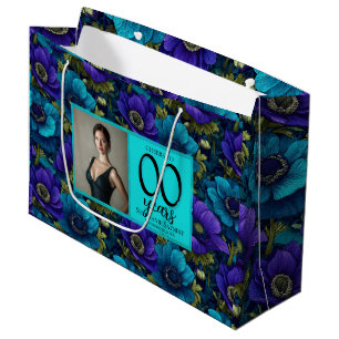Anemones Floral Adult Birthday Gift For Her Large Gift Bag