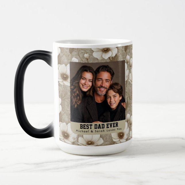 Anemones Floral Step Dad Daddy Keepsake Magic Mug (Left)