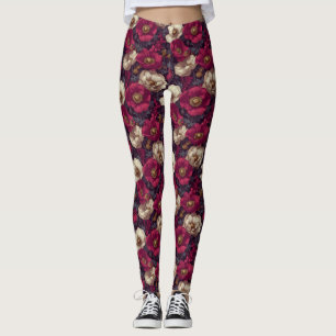 Anemones Flower Gym Wear Anemones Sparkle  Leggings