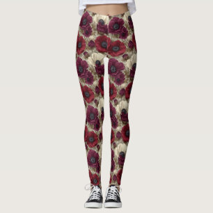 Anemones Flower Maternity Anemones Accent Leggings
