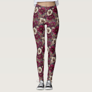 Anemones Flower Maternity Anemones Flower  Leggings