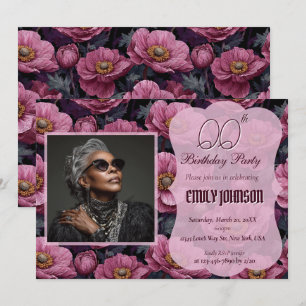 Anemones Garden Adult Birthday Feminine Invitation