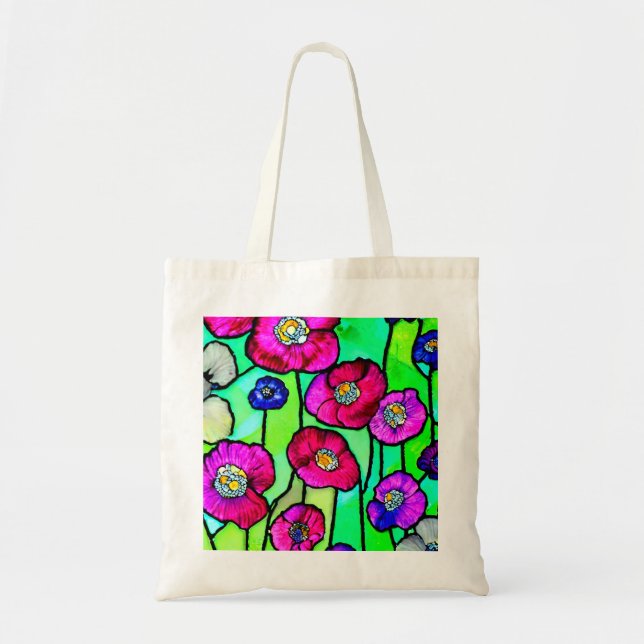 Anemones glass art tote bag (Front)