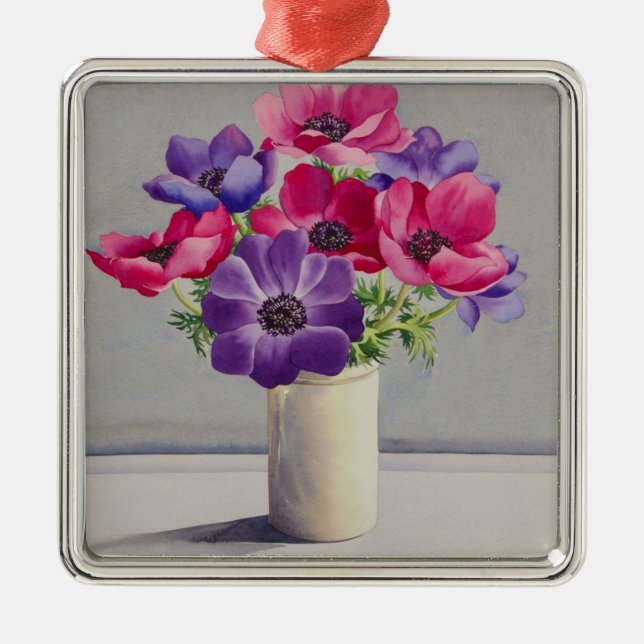 Anemones Metal Ornament (Front)