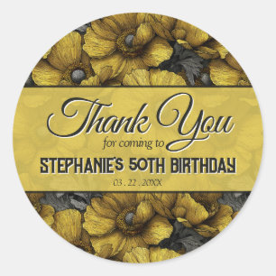 Anemones Petal Surprise Birthday Party Classic Round Sticker