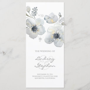 Anemones Watercolor Floral Vintag Wedding Programs
