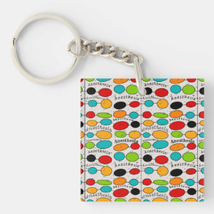 Anesthesia Colorful Wording  Keychain