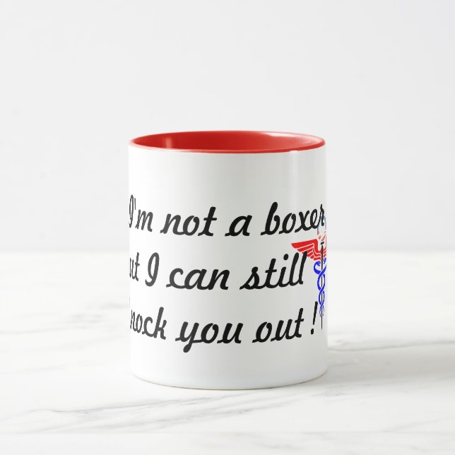 anesthesia knock out medical doctor pun funny mug (Center)