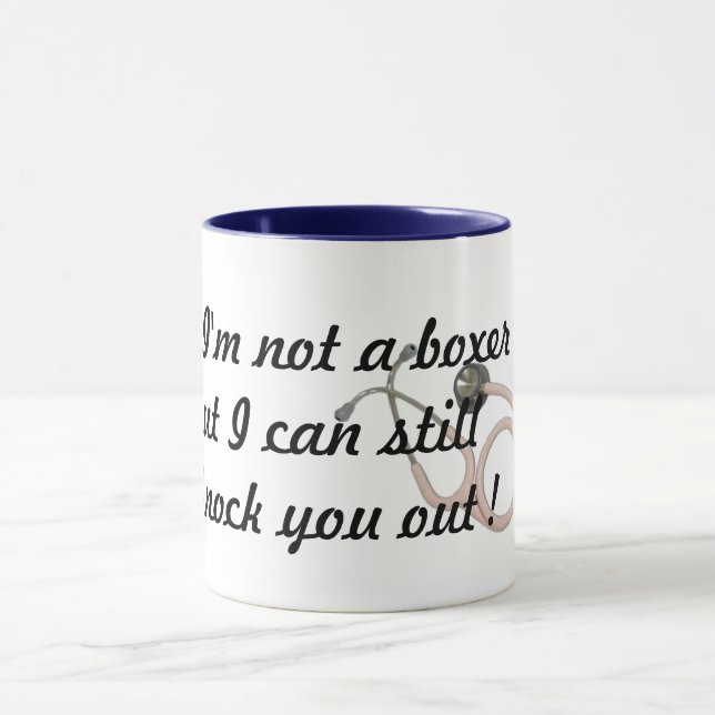 anesthesia knock out medical doctor pun funny mug (Center)