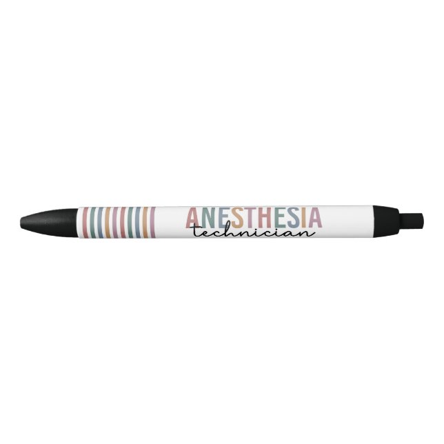 Anesthesia Technician Retro Anesthetic Tech Black Ink Pen (Front)
