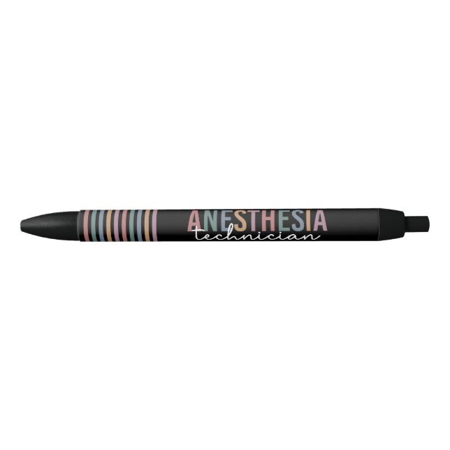 Anesthesia Technician Retro Anesthetic Tech Black Ink Pen (Front)