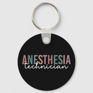 Anesthesia Technician Retro Anesthetic Tech Keychain