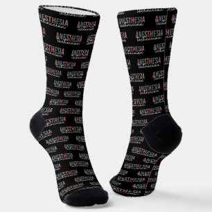 Anesthesia Technician Retro Anesthetic Tech Socks