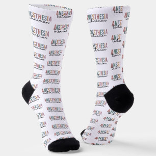 Anesthesia Technician Retro Anesthetic Tech Socks