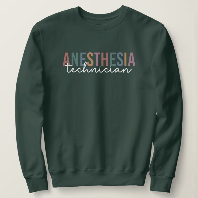 Anesthesia Technician Retro Anesthetic Tech Sweatshirt (Design Front)