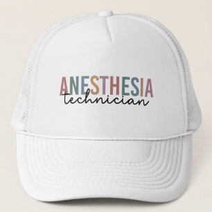 Anesthesia Technician Retro Anesthetic Tech Trucker Hat