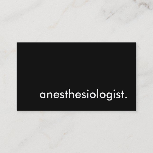 anesthesiologist. business card (Front)