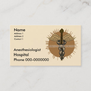 Anesthesiologist custom name appointment card