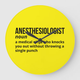 Anesthesiologist Definition - Medical Humour Large Clock
